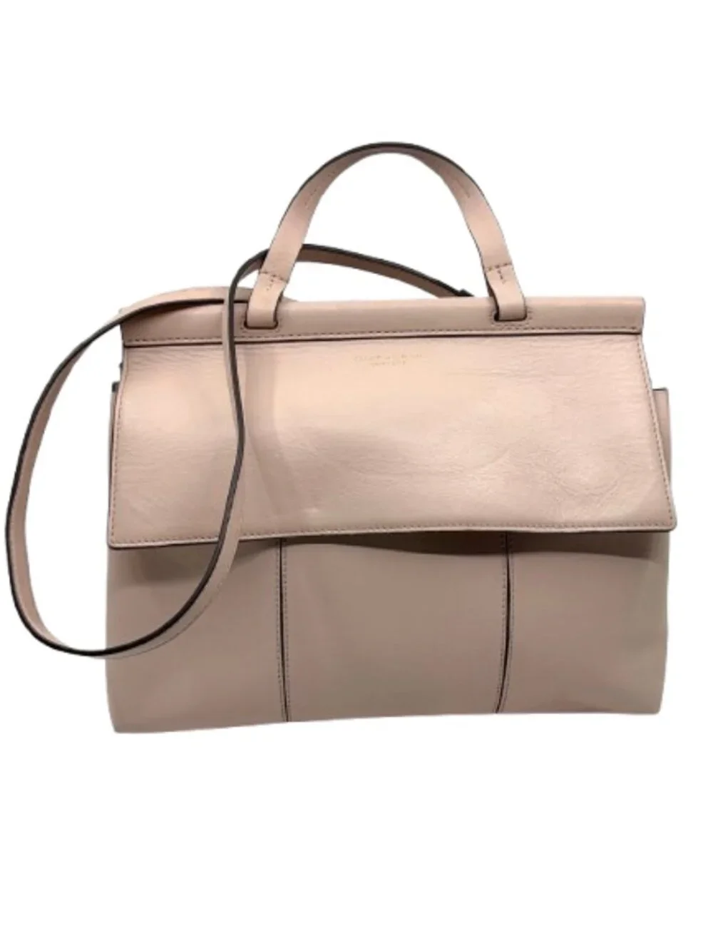 TORY BURCH~Block-T Leather Top Handle Satchel Bag - Soft Shell Pink NEAR NEW